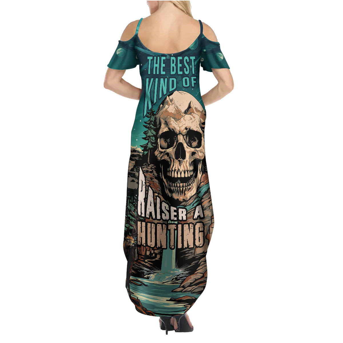 Skull Hunt Family Matching Summer Maxi Dress and Hawaiian Shirt The Best Kine Of Raiser A Hunting - Wonder Print Shop