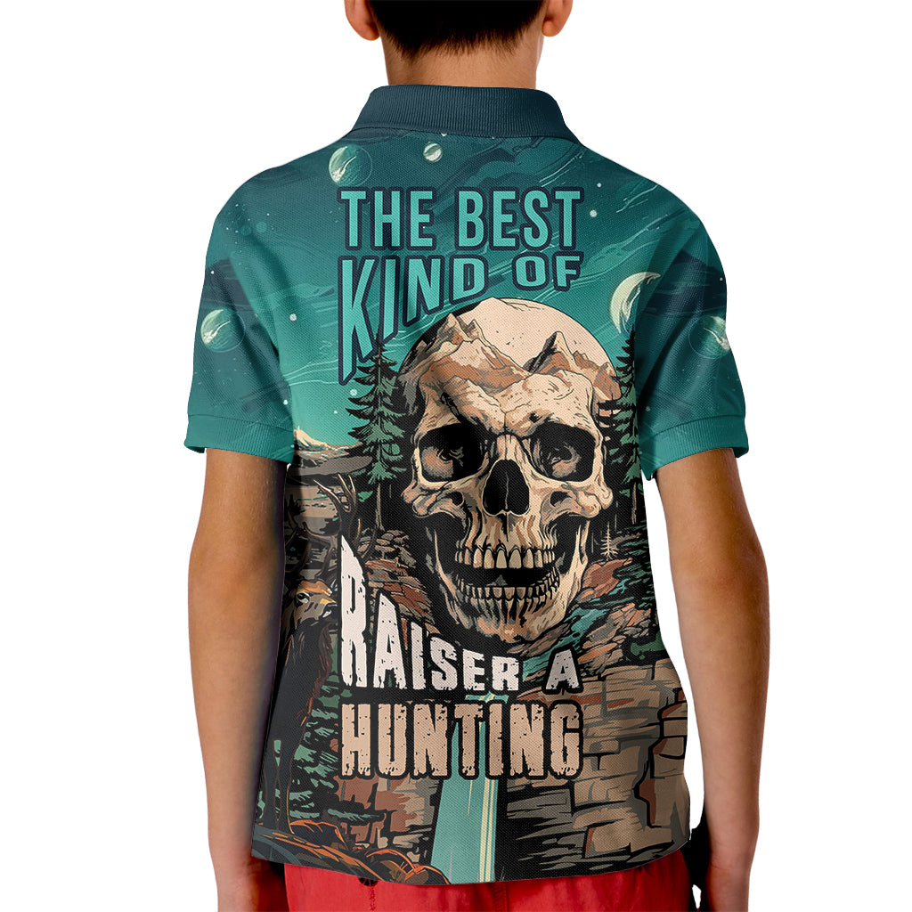 Skull Hunt Kid Polo Shirt The Best Kine Of Raiser A Hunting - Wonder Print Shop