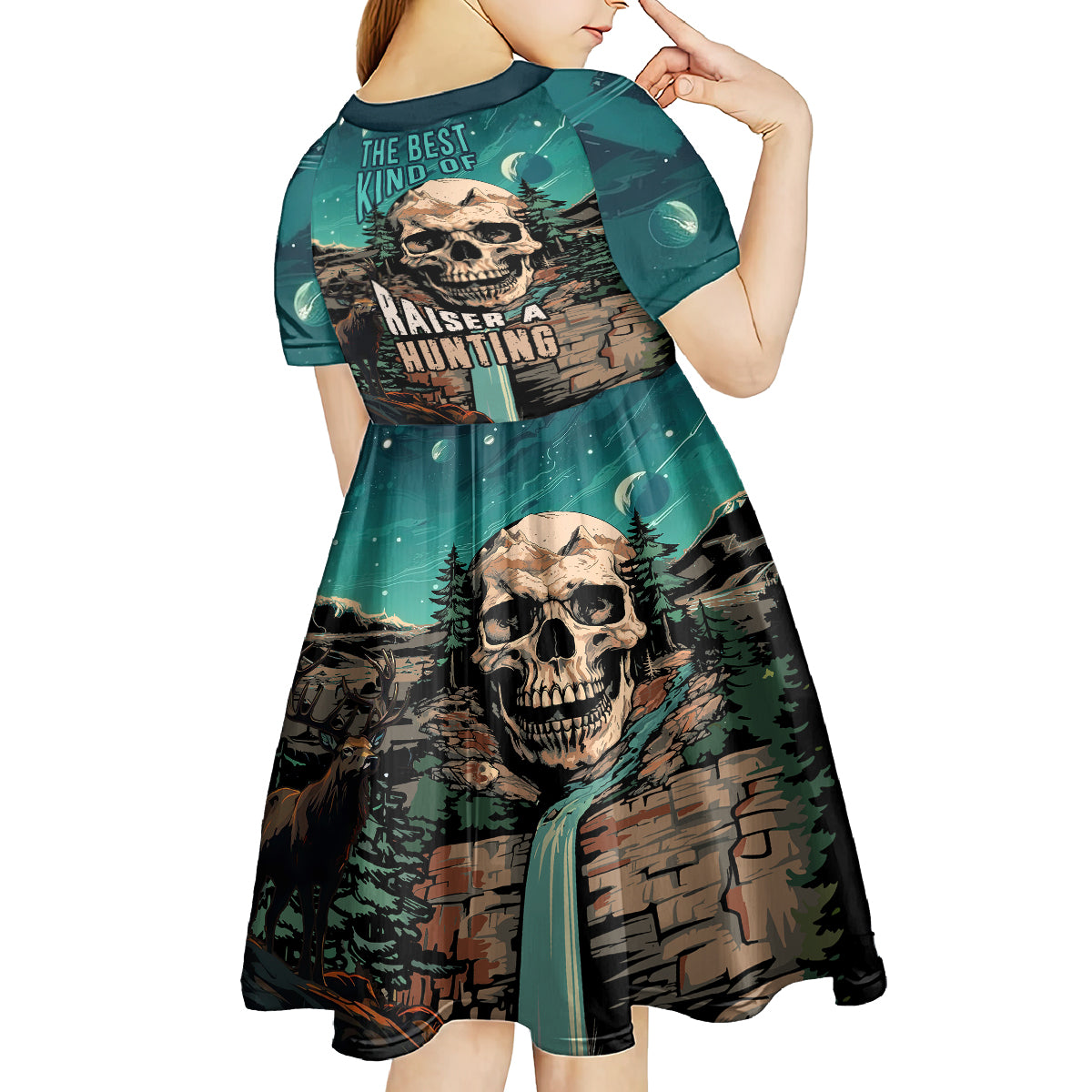 Skull Hunt Kid Short Sleeve Dress The Best Kine Of Raiser A Hunting - Wonder Print Shop