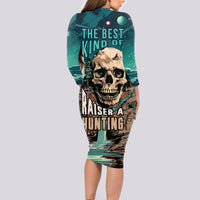 Skull Hunt Long Sleeve Bodycon Dress The Best Kine Of Raiser A Hunting - Wonder Print Shop