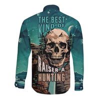 Skull Hunt Long Sleeve Button Shirt The Best Kine Of Raiser A Hunting - Wonder Print Shop