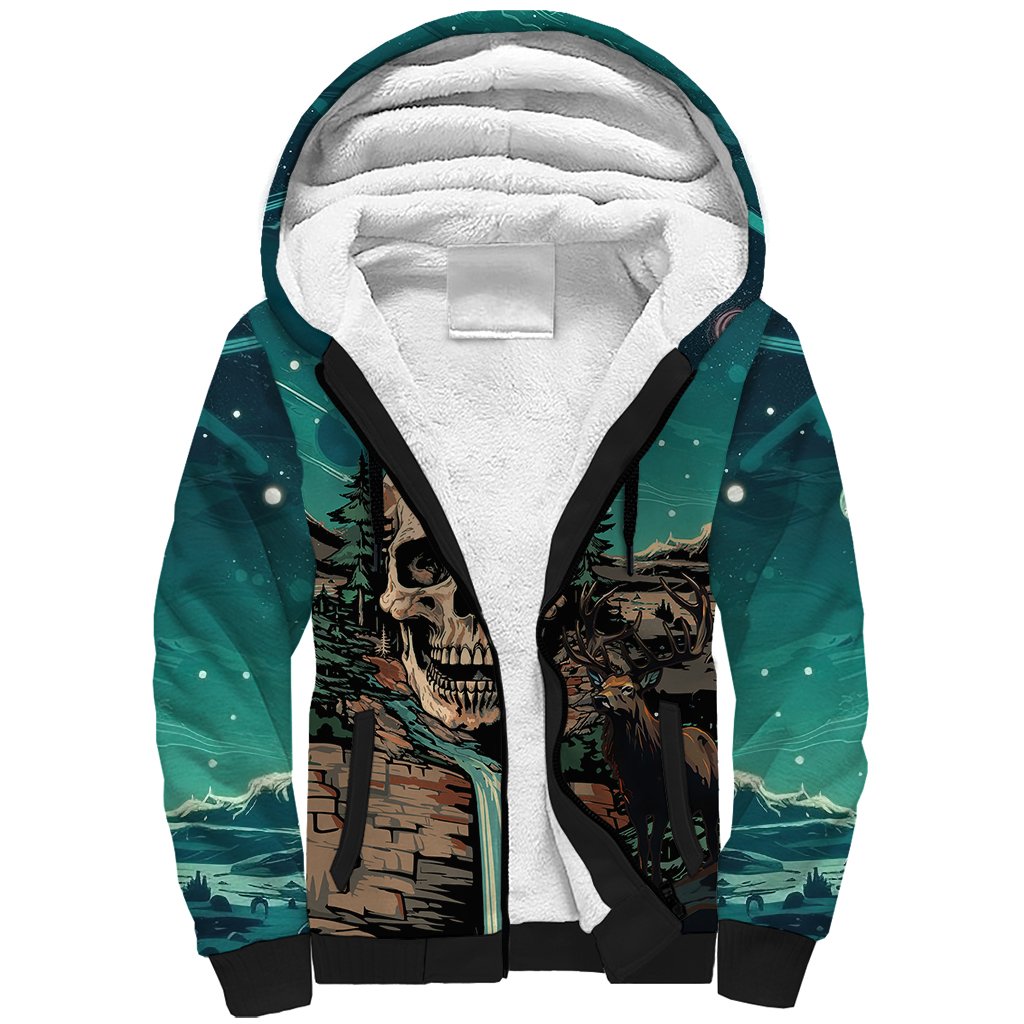 Skull Hunt Sherpa Hoodie The Best Kine Of Raiser A Hunting - Wonder Print Shop
