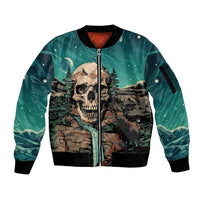 Skull Hunt Sleeve Zip Bomber Jacket The Best Kine Of Raiser A Hunting - Wonder Print Shop