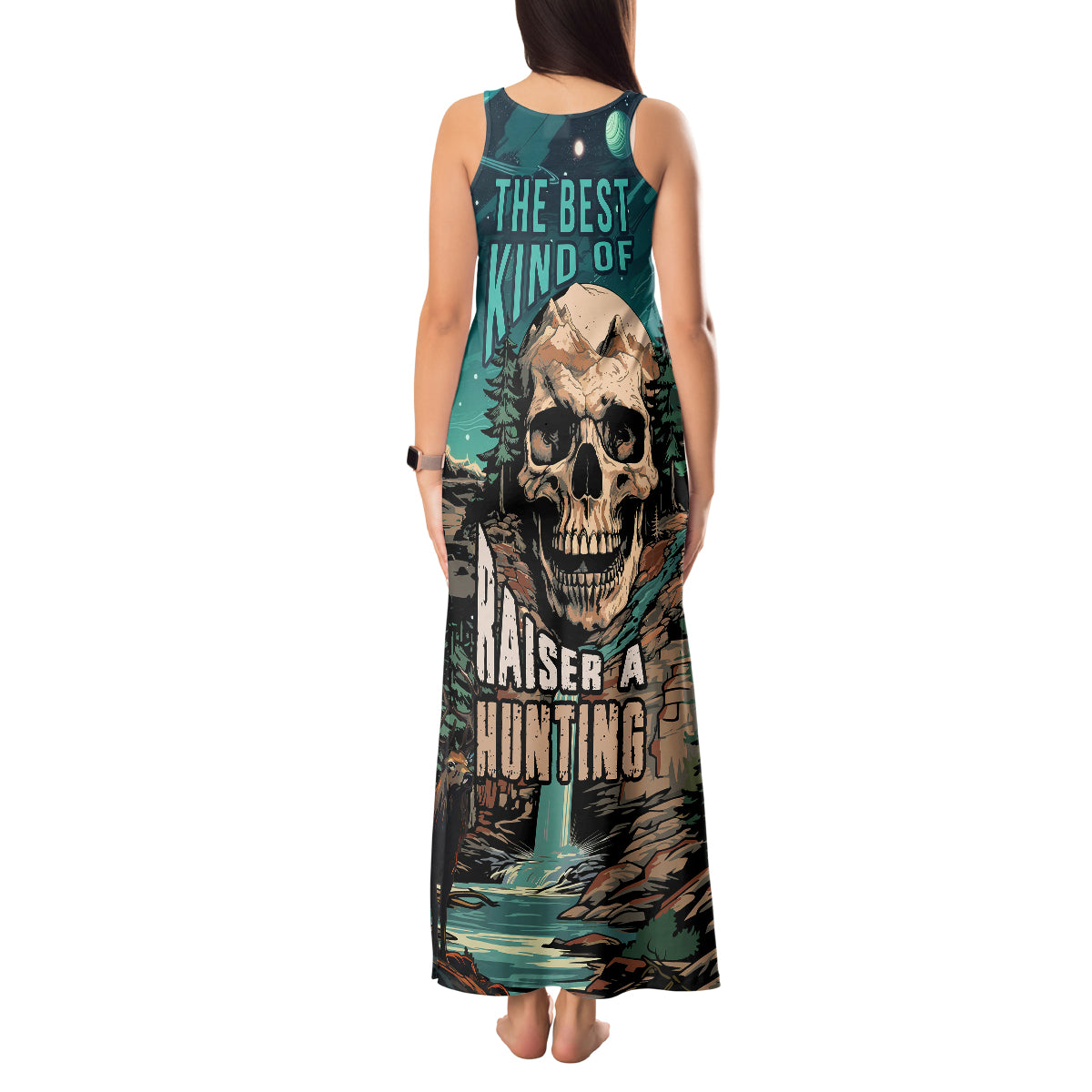 Skull Hunt Tank Maxi Dress The Best Kine Of Raiser A Hunting - Wonder Print Shop