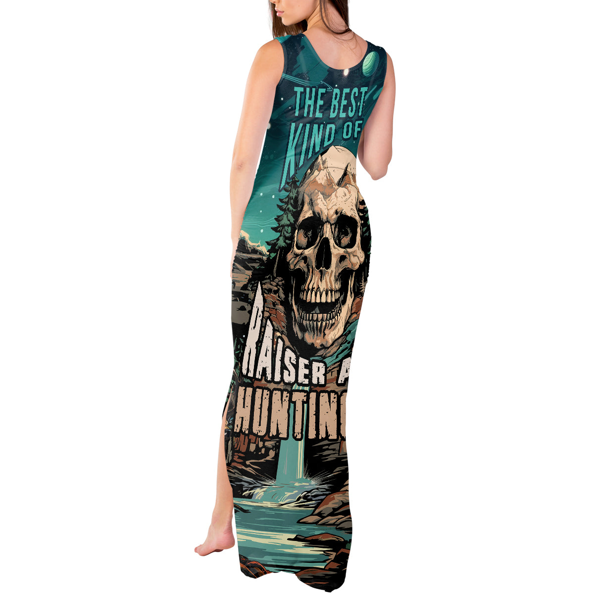 Skull Hunt Tank Maxi Dress The Best Kine Of Raiser A Hunting - Wonder Print Shop