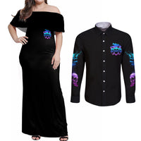 The Good Girl In Me Got Tired Couples Matching Off Shoulder Maxi Dress and Long Sleeve Button Shirt - Wonder Print Shop