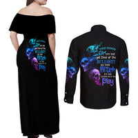 The Good Girl In Me Got Tired Couples Matching Off Shoulder Maxi Dress and Long Sleeve Button Shirt - Wonder Print Shop