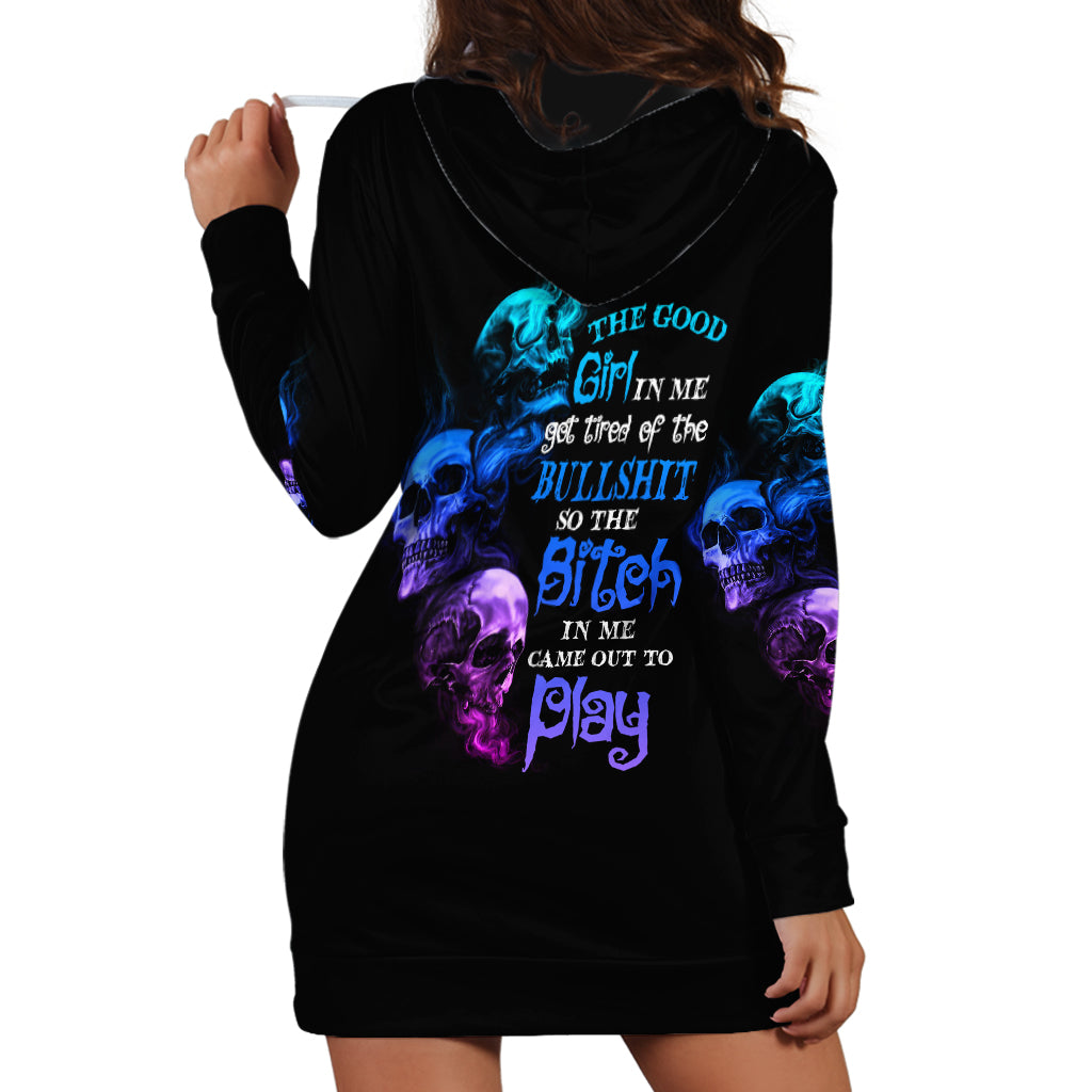 The Good Girl In Me Got Tired Hoodie Dress - Wonder Print Shop