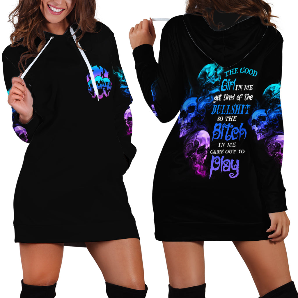 The Good Girl In Me Got Tired Hoodie Dress - Wonder Print Shop