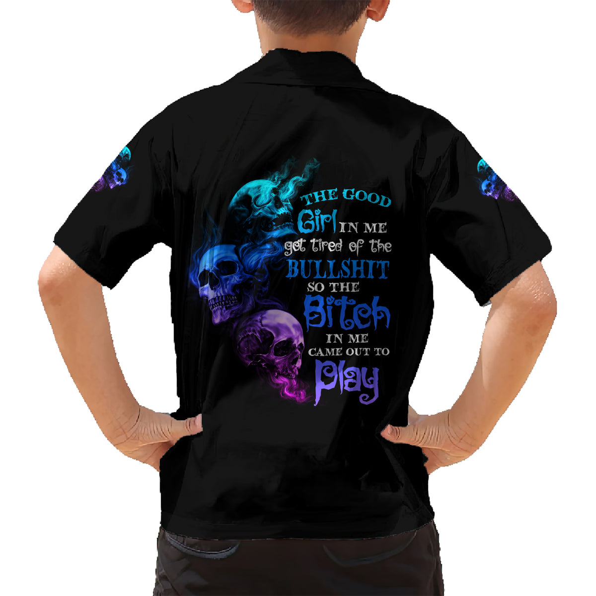 The Good Girl In Me Got Tired Kid Hawaiian Shirt - Wonder Print Shop