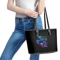 The Good Girl In Me Got Tired Leather Tote Bag - Wonder Print Shop