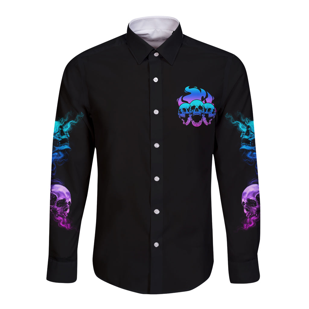 The Good Girl In Me Got Tired Long Sleeve Button Shirt - Wonder Print Shop