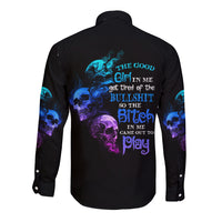 The Good Girl In Me Got Tired Long Sleeve Button Shirt - Wonder Print Shop