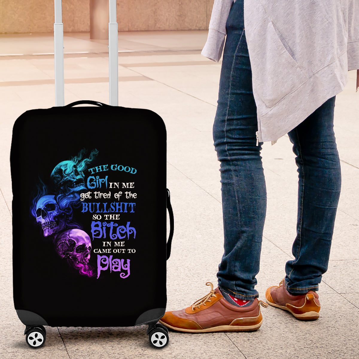The Good Girl In Me Got Tired Luggage Cover - Wonder Print Shop