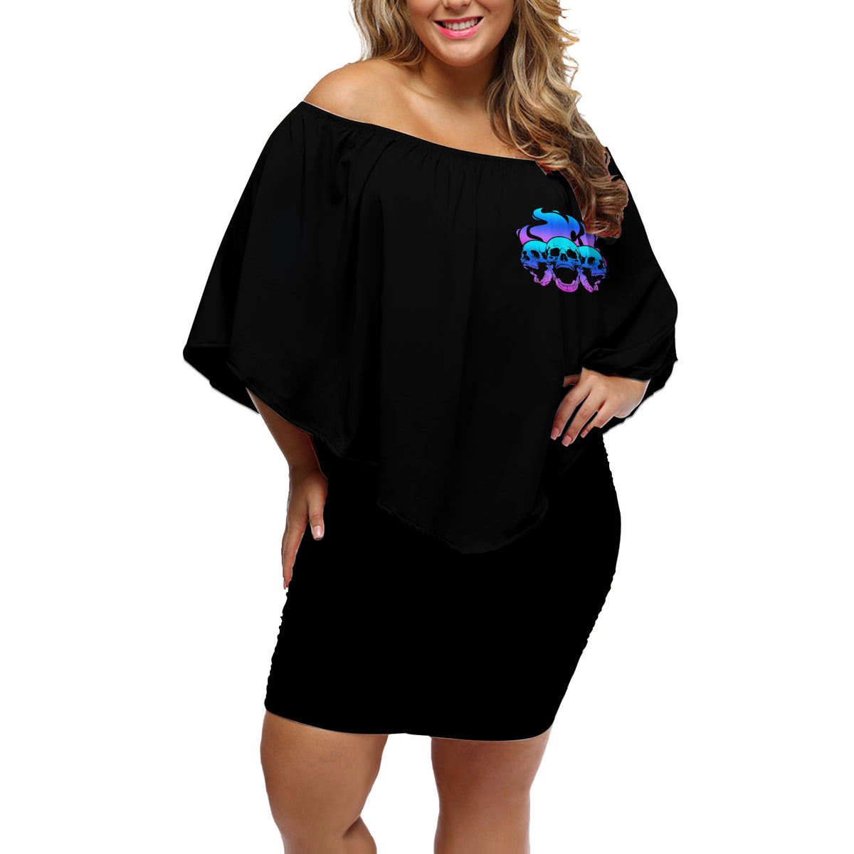 The Good Girl In Me Got Tired Off Shoulder Short Dress - Wonder Print Shop