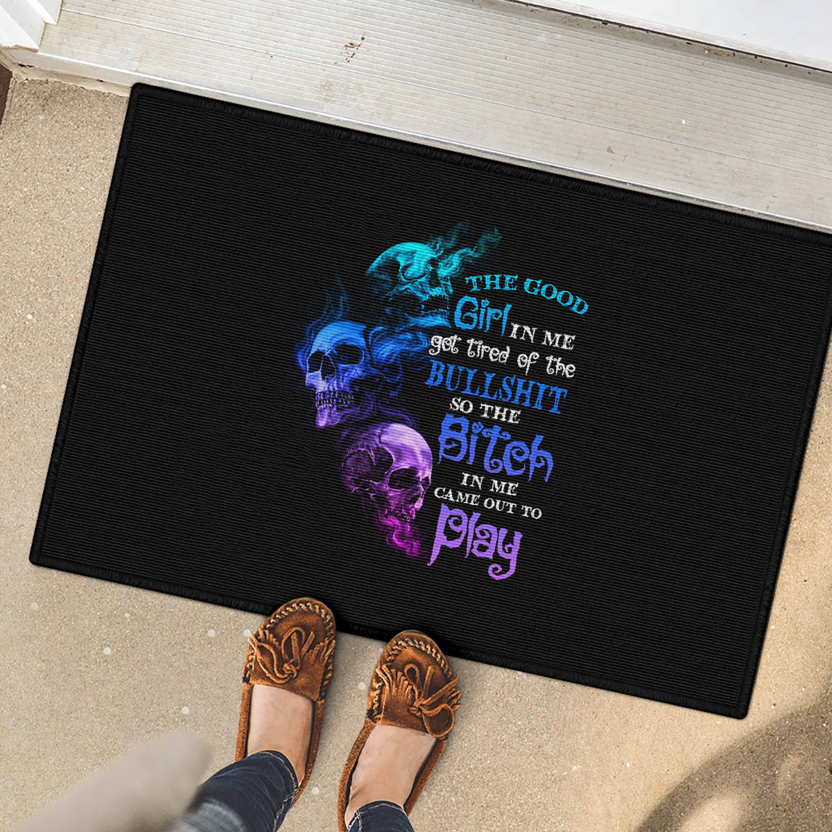 The Good Girl In Me Got Tired Rubber Doormat - Wonder Print Shop