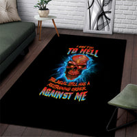 I Can't Go To Hell Thunder Skull Area Rug - Wonder Print Shop
