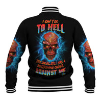 I Can't Go To Hell Thunder Skull Baseball Jacket - Wonder Print Shop