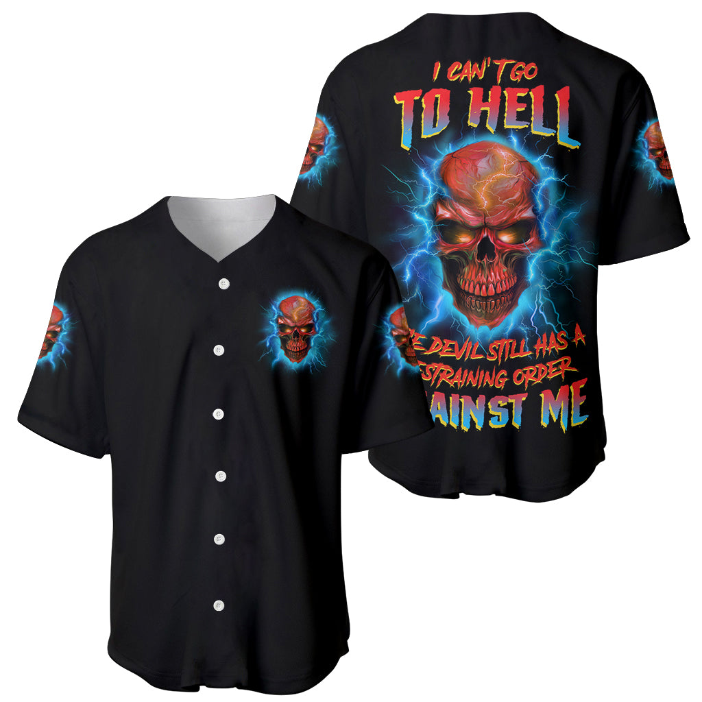 I Can't Go To Hell Thunder Skull Baseball Jersey - Wonder Print Shop