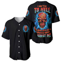 I Can't Go To Hell Thunder Skull Baseball Jersey - Wonder Print Shop