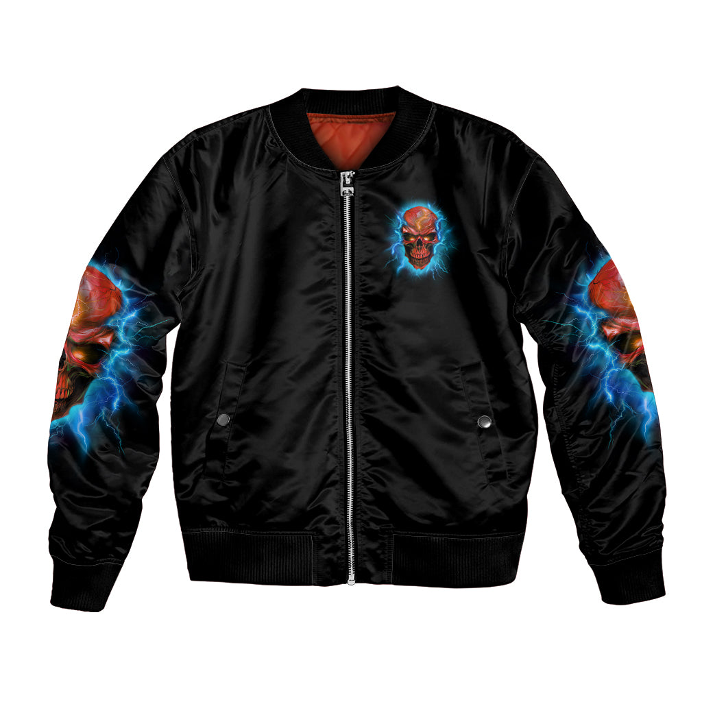 I Can't Go To Hell Thunder Skull Bomber Jacket - Wonder Print Shop