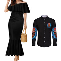 i-cant-go-to-hell-thunder-skull-couples-matching-mermaid-dress-and-long-sleeve-button-shirt