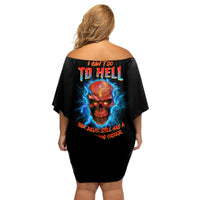 I Can't Go To Hell Thunder Skull Family Matching Off Shoulder Short Dress and Hawaiian Shirt - Wonder Print Shop