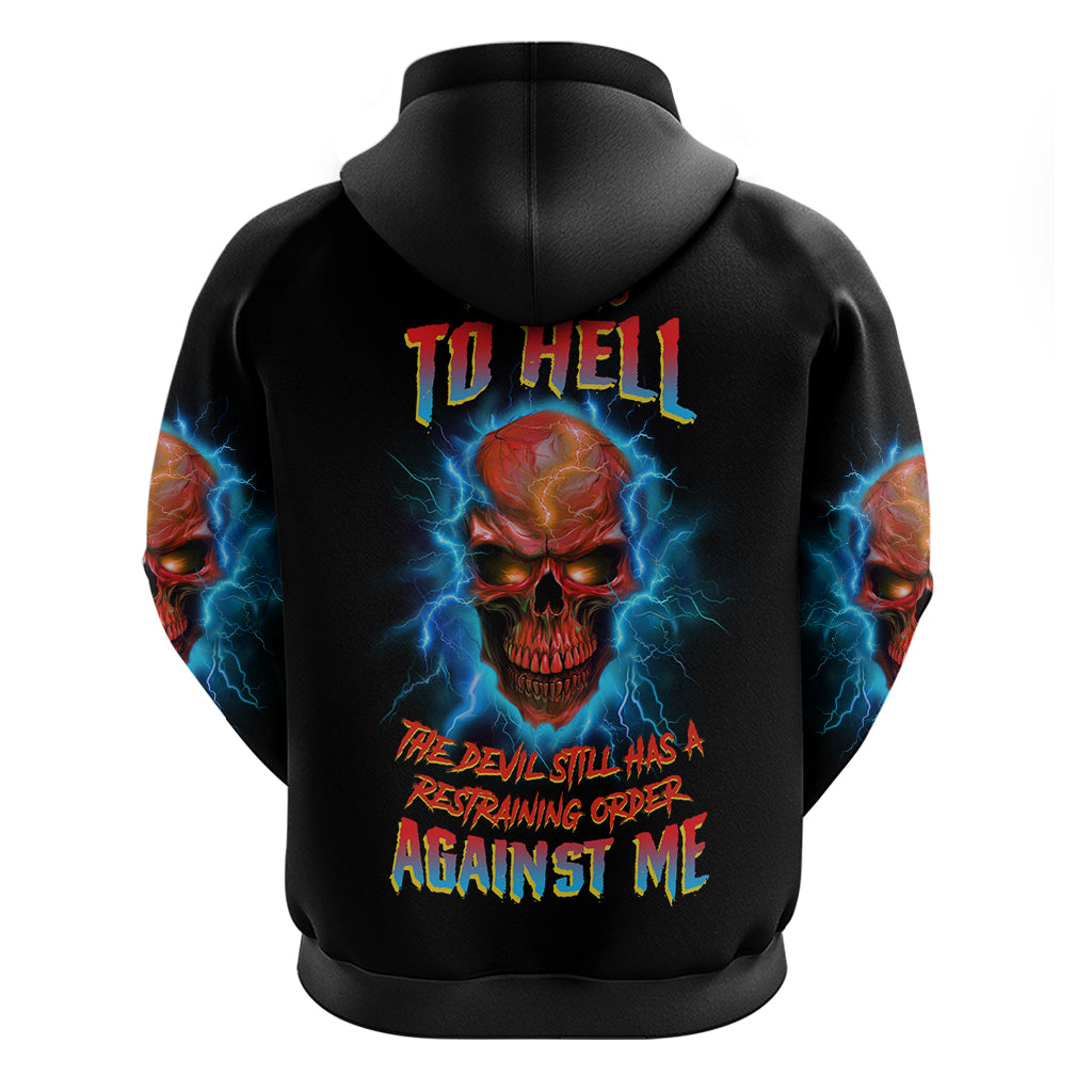 I Can't Go To Hell Thunder Skull Hoodie - Wonder Print Shop
