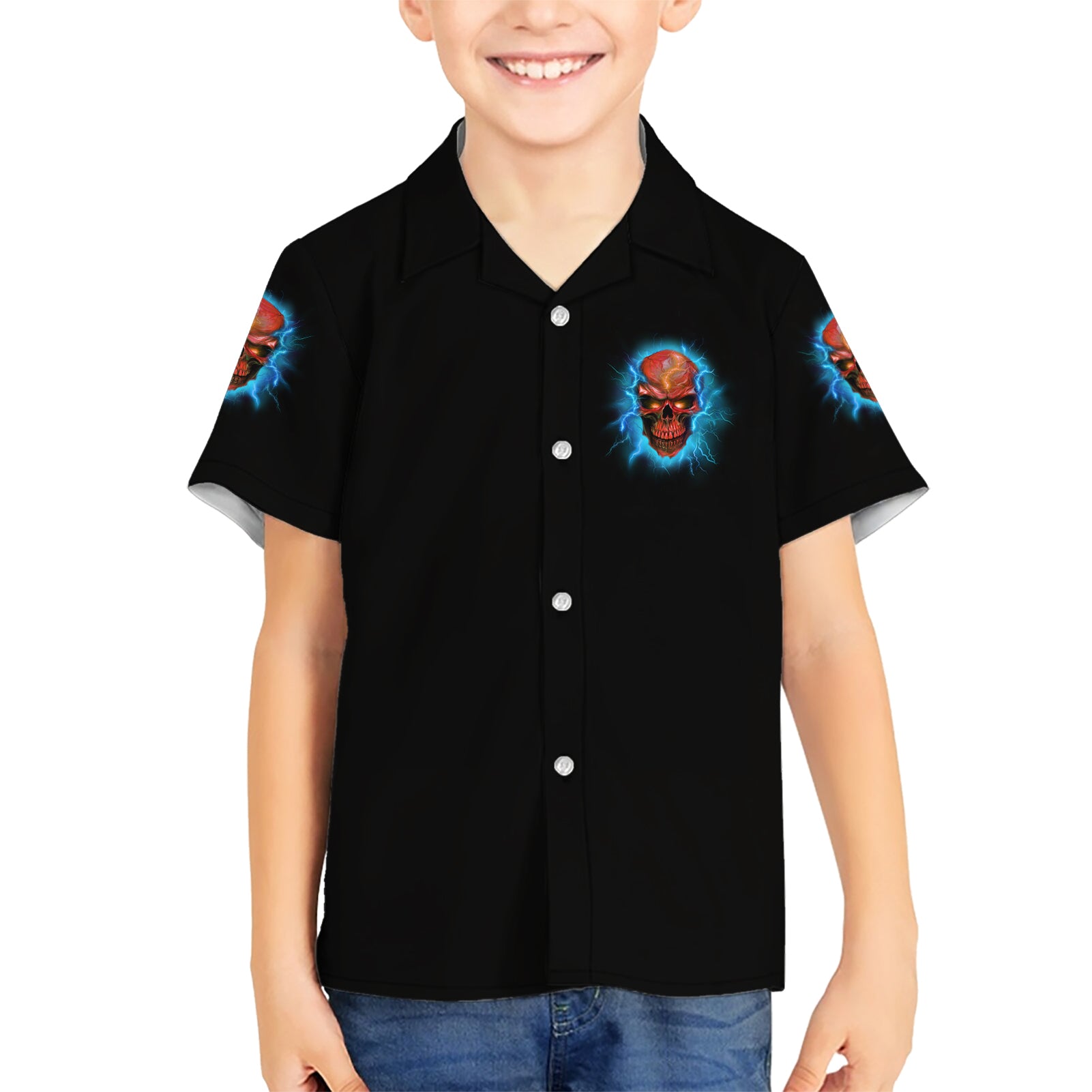 I Can't Go To Hell Thunder Skull Kid Hawaiian Shirt - Wonder Print Shop