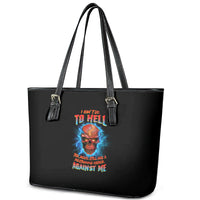 I Can't Go To Hell Thunder Skull Leather Tote Bag - Wonder Print Shop