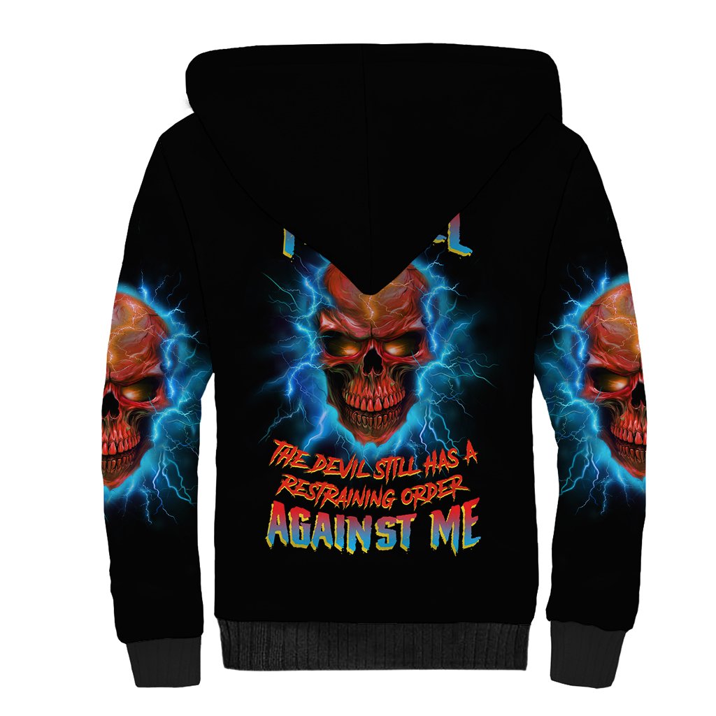 I Can't Go To Hell Thunder Skull Sherpa Hoodie - Wonder Print Shop