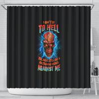 i-cant-go-to-hell-thunder-skull-shower-curtain