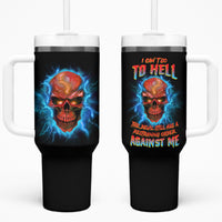 I Can't Go To Hell Thunder Skull Tumbler With Handle - Wonder Print Shop
