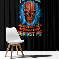 I Can't Go To Hell Thunder Skull Window Curtain - Wonder Print Shop