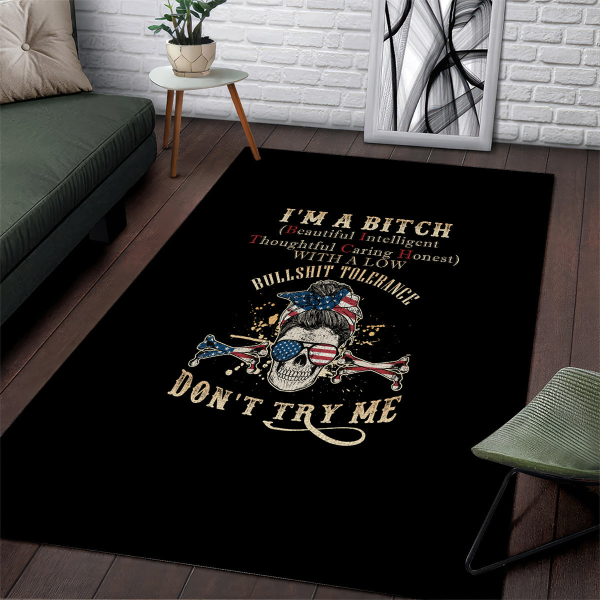 I'm A B Don't Try Me Area Rug - Wonder Print Shop