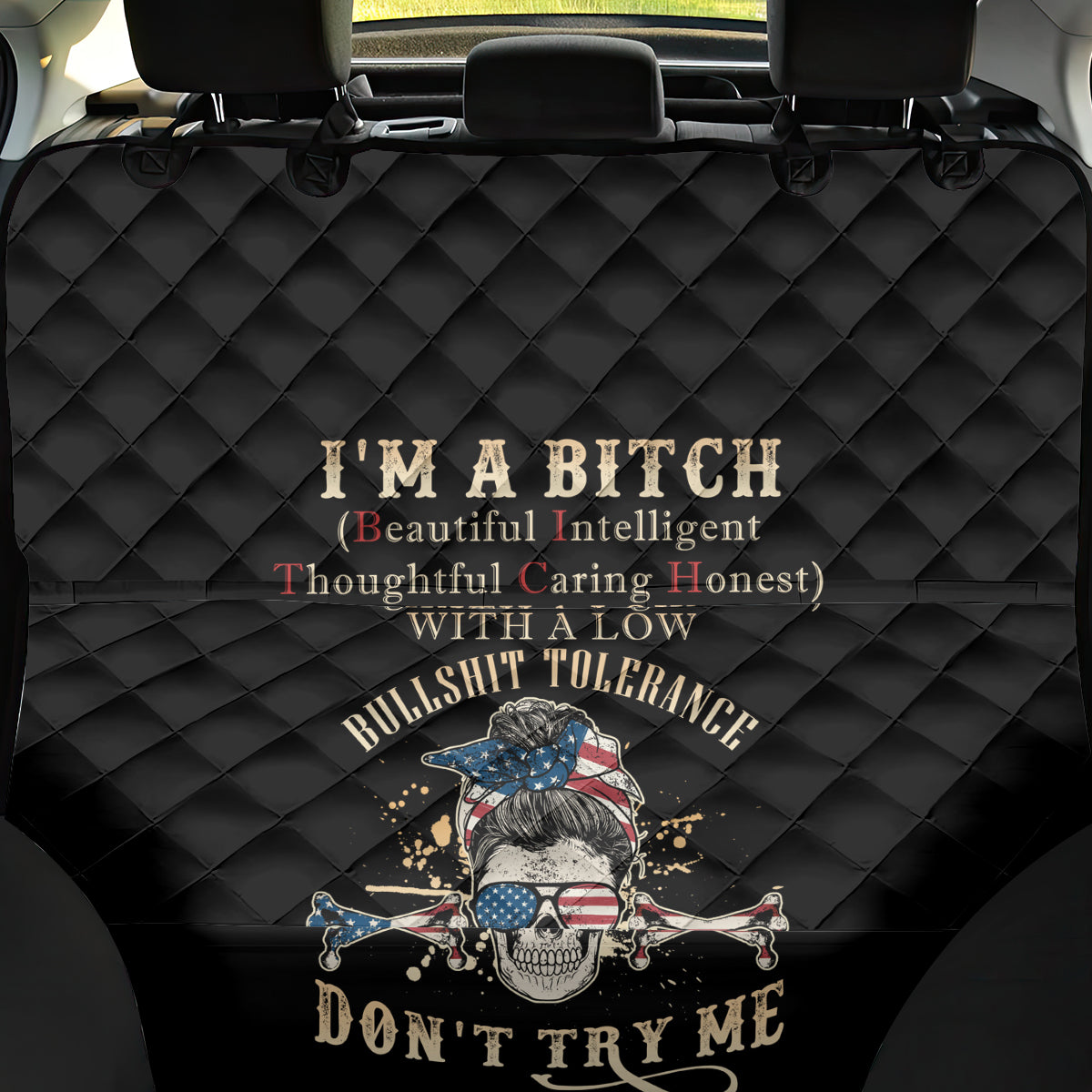 I'm A B Don't Try Me Back Car Seat Cover - Wonder Print Shop