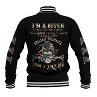 I'm A B Don't Try Me Baseball Jacket - Wonder Print Shop