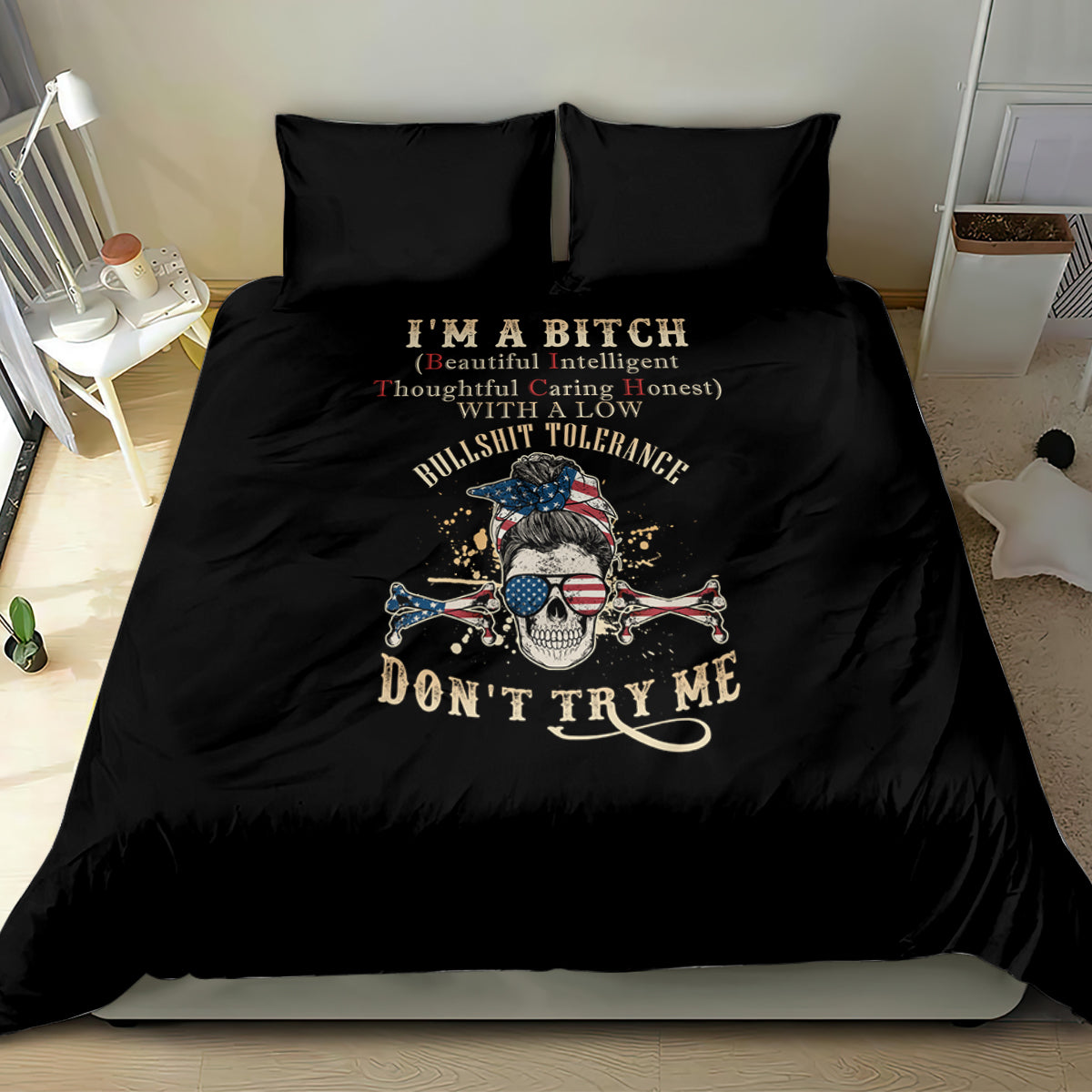 I'm A B Don't Try Me Bedding Set - Wonder Print Shop
