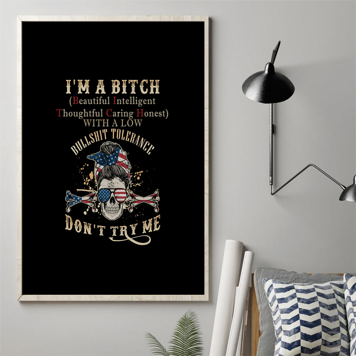 I'm A B Don't Try Me Canvas Wall Art - Wonder Print Shop