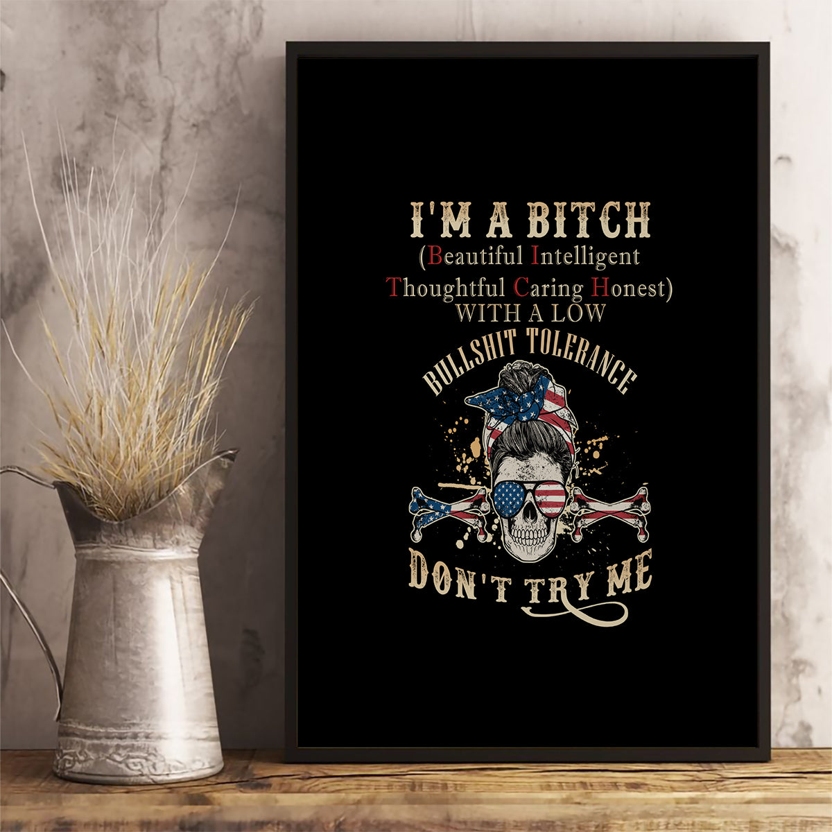 I'm A B Don't Try Me Canvas Wall Art - Wonder Print Shop
