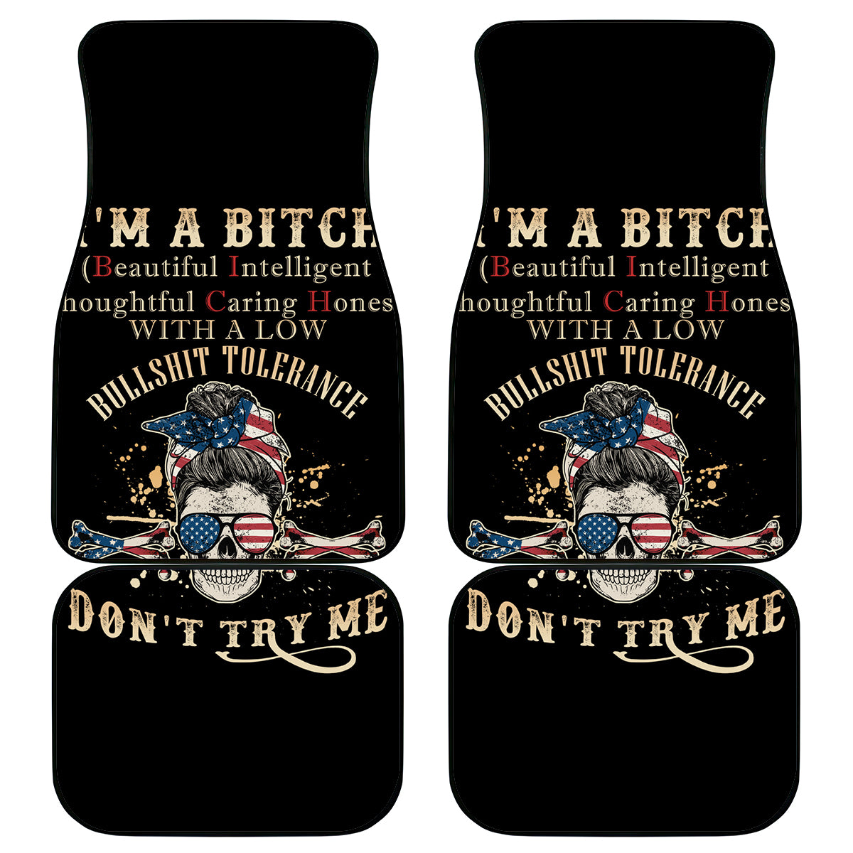 I'm A B Don't Try Me Car Mats - Wonder Print Shop