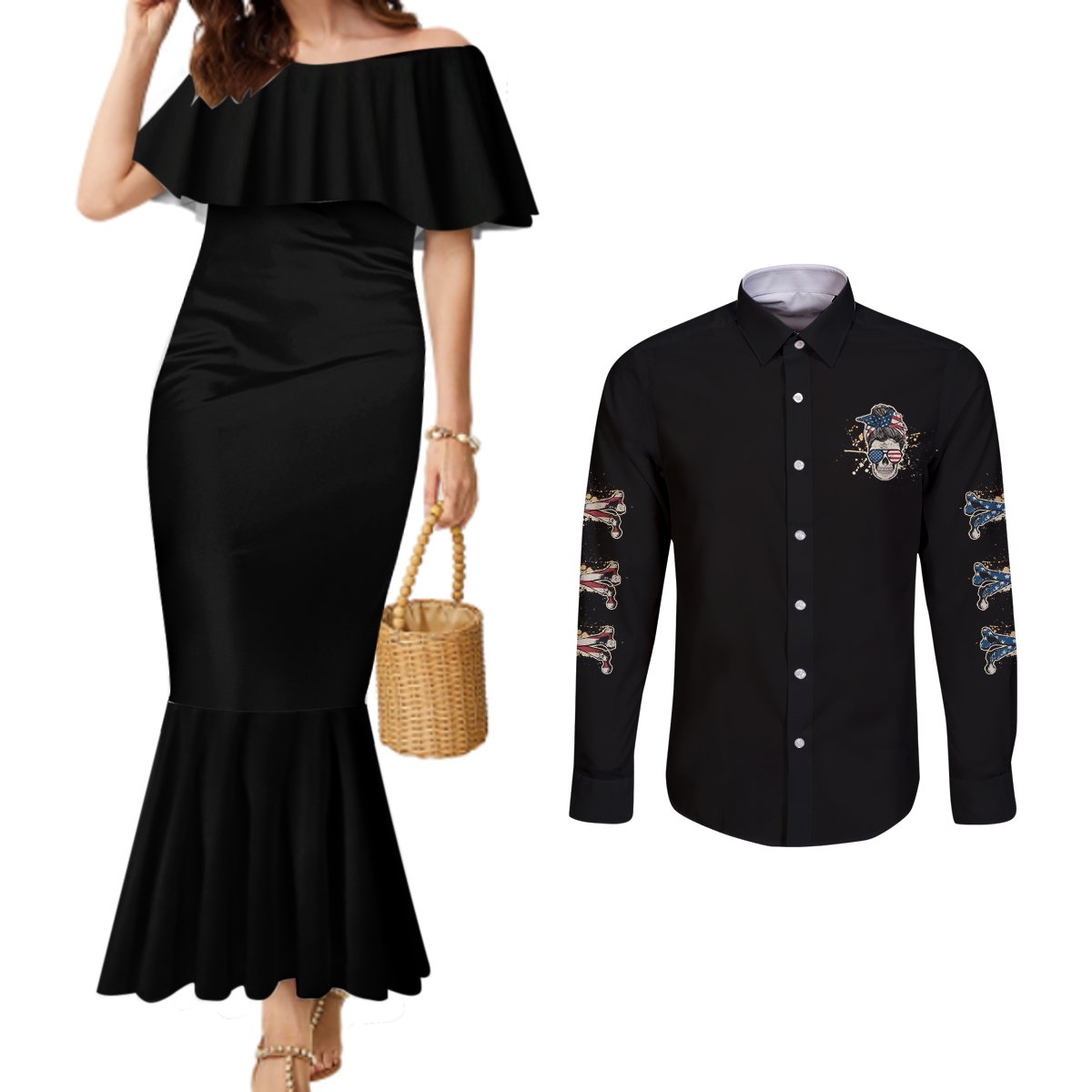 im-a-b-dont-try-me-couples-matching-mermaid-dress-and-long-sleeve-button-shirt