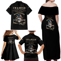 I'm A B Don't Try Me Family Matching Off Shoulder Maxi Dress and Hawaiian Shirt - Wonder Print Shop