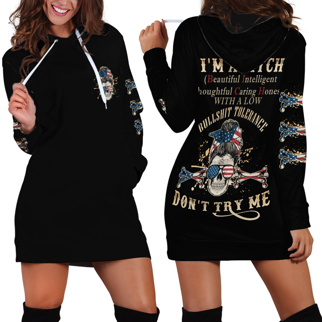 I'm A B Don't Try Me Hoodie Dress - Wonder Print Shop