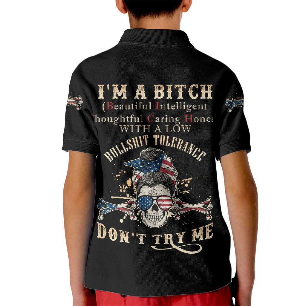 I'm A B Don't Try Me Kid Polo Shirt - Wonder Print Shop