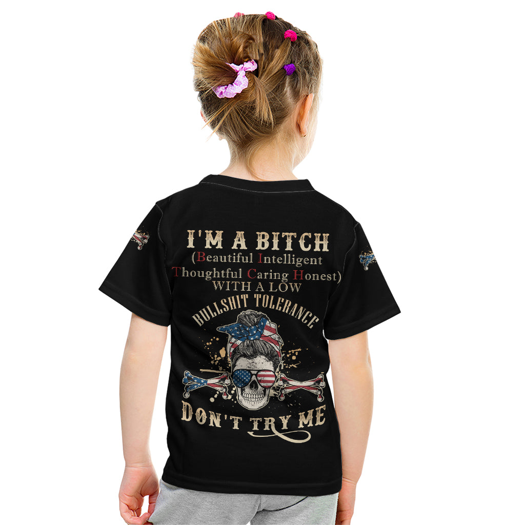 I'm A B Don't Try Me Kid T Shirt - Wonder Print Shop