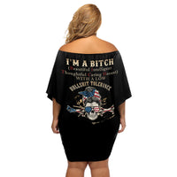 I'm A B Don't Try Me Off Shoulder Short Dress - Wonder Print Shop