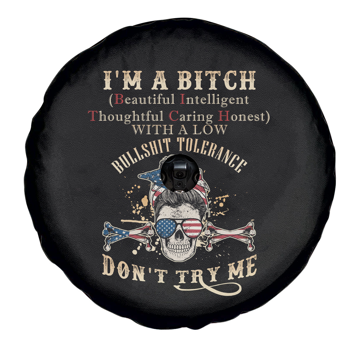 I'm A B Don't Try Me Spare Tire Cover - Wonder Print Shop