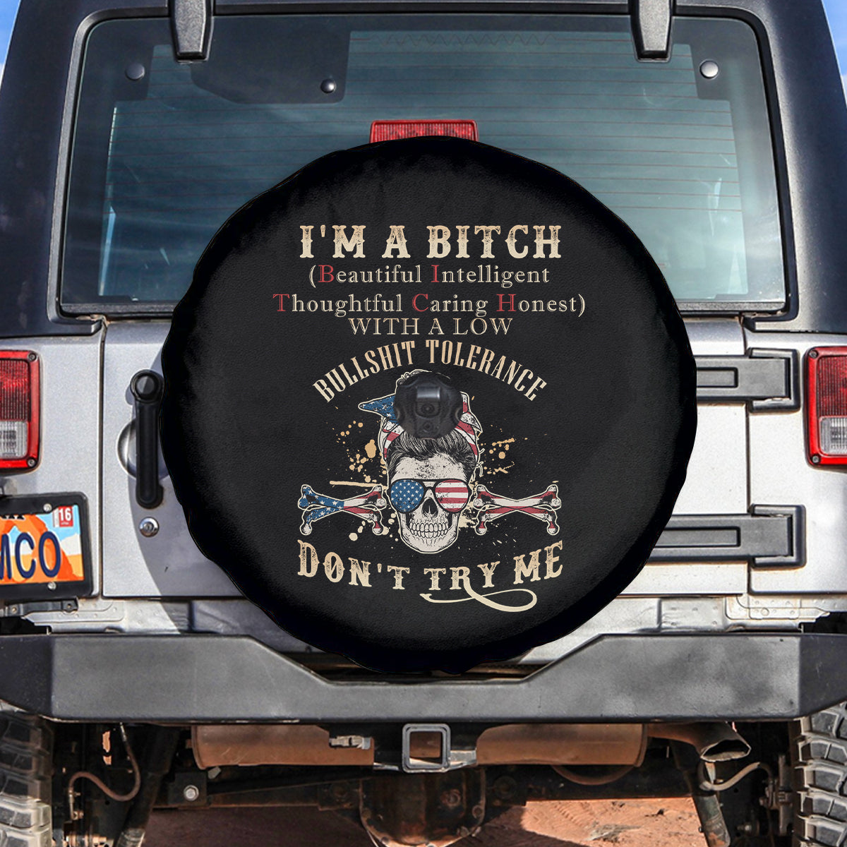 I'm A B Don't Try Me Spare Tire Cover - Wonder Print Shop