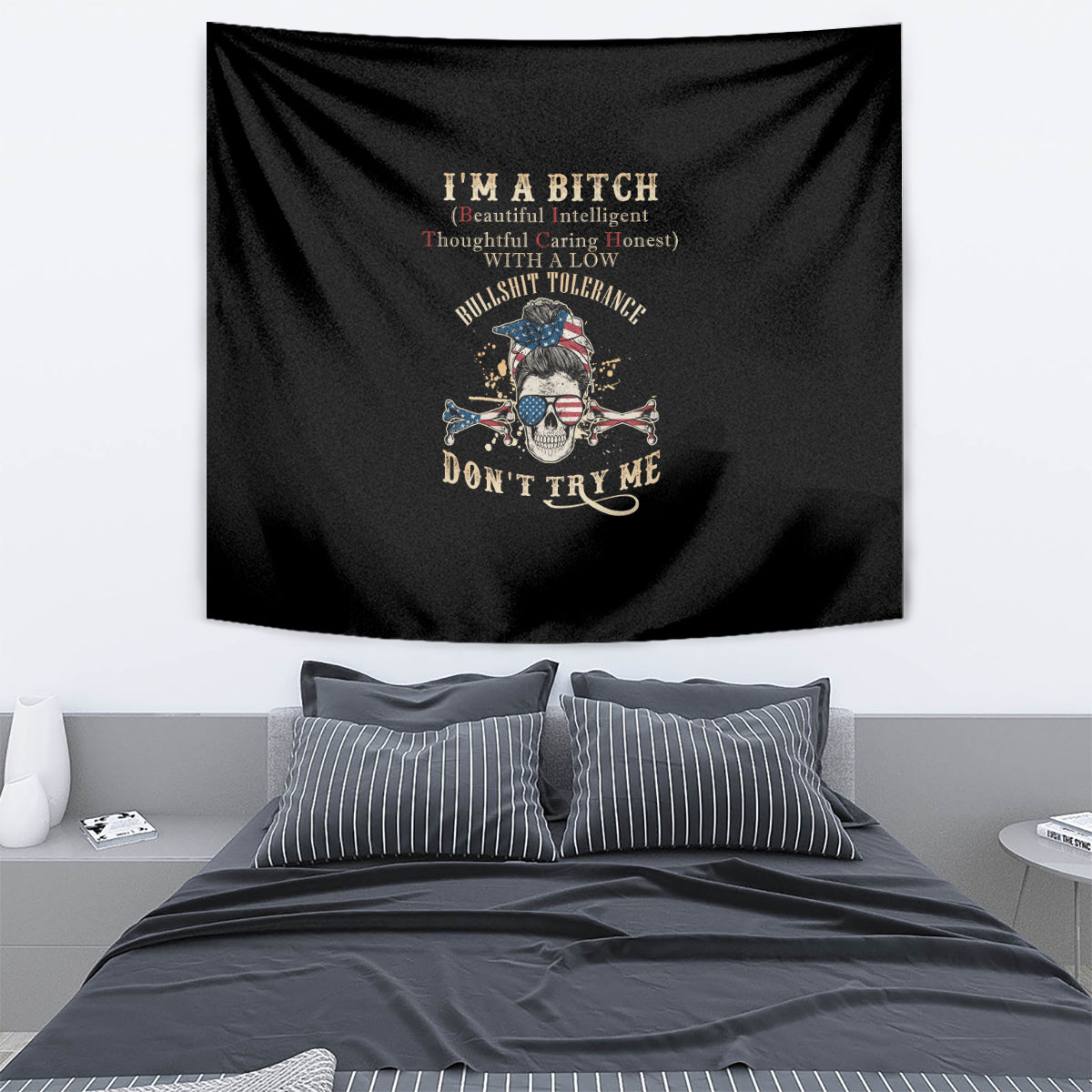 I'm A B Don't Try Me Tapestry - Wonder Print Shop